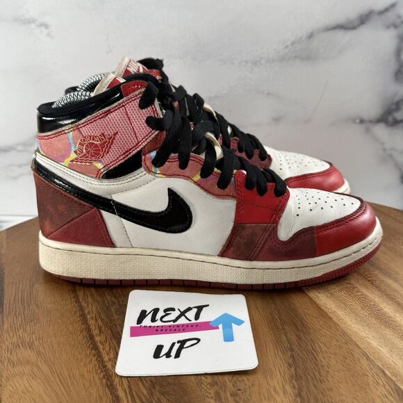 Youth 4.5 fits Womens 6-Air Jordan 1 High OG Spider-Man Across the Spider-Verse - Picture 3 of 9